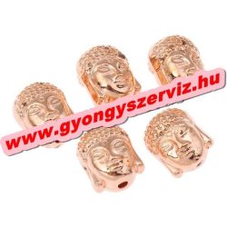   25db. Buddha gyöngy, tibeti fém köztes gyöngy. Rózsaarany szín. 7.5x10x8mm. 