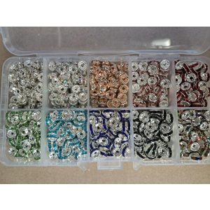 1000db kristály rondell. 6mm. AA minőség, ajándék tároló dobozban. 