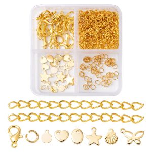 DIY. Acél charm mix. Arany szín. Ajándék tároló dobozban.