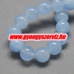   Jade ásványgyöngy. Világoskék. 8mm.  1 szál. (kb. 40cm)