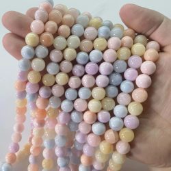   Jade ásványgyöngy. 8mm. " Pasztell mix " 1 szál.