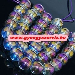 Aura kvarc, aura kristály. 6mm. Lila.