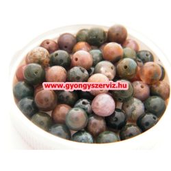 Indiaachát ásványgyöngy. 8mm. 1 szál (40cm).