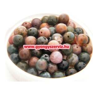 Indiaachát ásványgyöngy. 8mm. 1 szál (40cm).