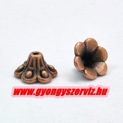 Gyöngykupak. 10x6mm. Antik réz szín.  100db.