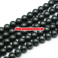 1 szál. Mattított hematit ásványgyöngy. 8mm. 