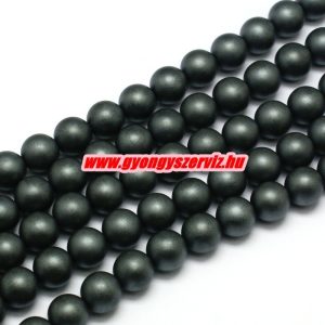 1 szál. Mattított hematit ásványgyöngy. 8mm. 