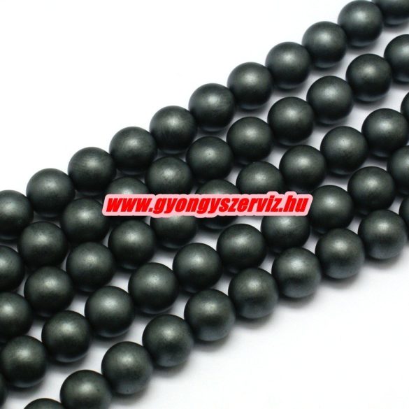 1 szál. Mattított hematit ásványgyöngy. 8mm. 