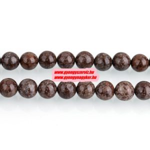 Kínai hópehely obszidián ásványgyöngy. 8mm. 1 szál, kb. 40cm.