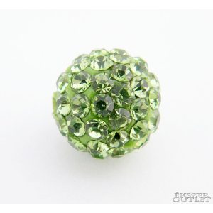Shamballa gyöngy. 10 mm. Világoszöld.    10db.