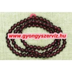 Gránát ásványgyöngy. 4mm. 1 szál (kb. 40cm).