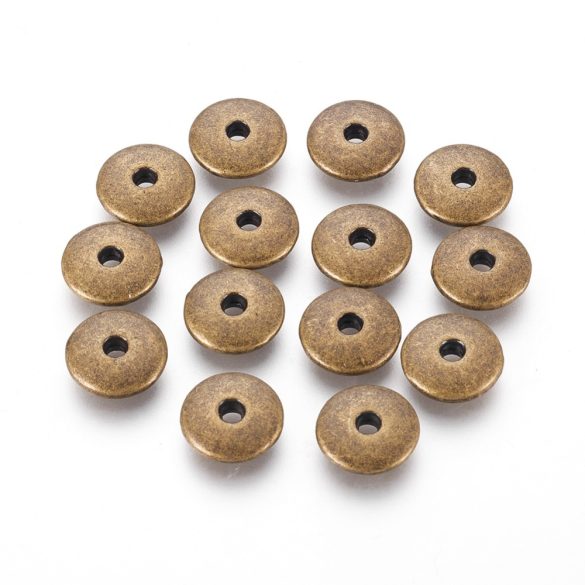 50db. Fém köztes gyöngy. 12.5x3mm. Antik bronz szín.