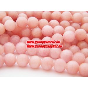 Jade ásványgyöngy. 10mm. Sárgabarack.  1 szál, kb. 40cm.