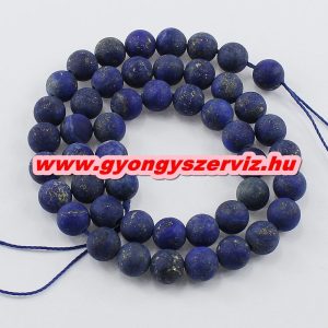 Matt lapis lazuli ásványgyöngy. 8mm. 1 szál, kb. 40cm.