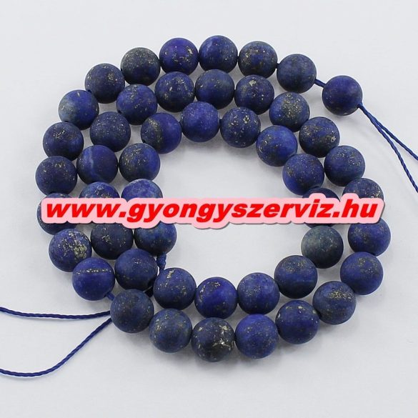Matt lapis lazuli ásványgyöngy. 8mm. 1 szál, kb. 40cm.