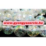 Roppantott hegyikristály gyöngy. Irizáló. 8mm.