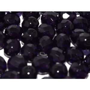 50db. Cseh csiszolt gyöngy. 8mm. Sötét lila. 