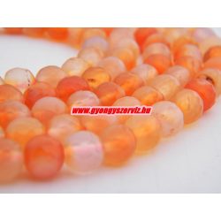  Csiszolt achát ásványgyöngy. 8mm. " Karneol." 1 szál (40cm).