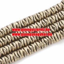   1 szál. Hematit hullámos tallér. " Pirit " szín. 6x1.5mm.