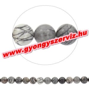 Fekete selyemkő. 10mm. 1 szál. (kb. 40cm)