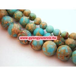  Regalit, császárkő. 10mm. Világos türkiz. 1 szál, kb. 40cm.