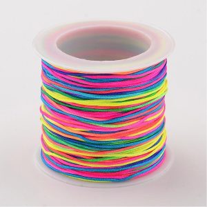 Shamballa fonal, nylon fonal. 0.8mm. Szívárvány. 35m/tekercs.