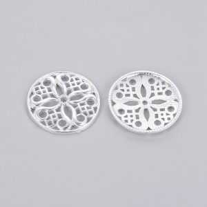 50db. Fém köztes gyöngy. 24x3mm Ezüst szín.