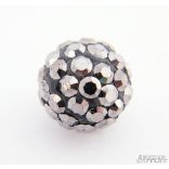 Shamballa  kristály gyöngy. 10 mm. Hematit. 10db.