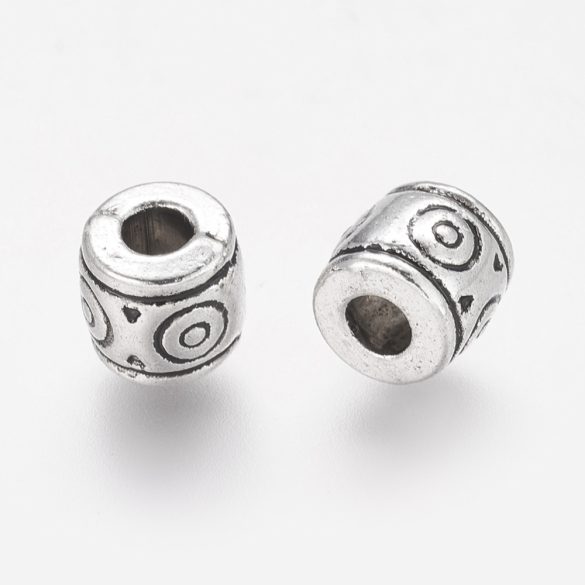 50db. Fém köztes gyöngy. 6x6.5mm. Antik ezüst szín.