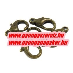   50db. Delfinzár, ékszer kapocs. 14x8x4.5mm. Antik bronz szín.  