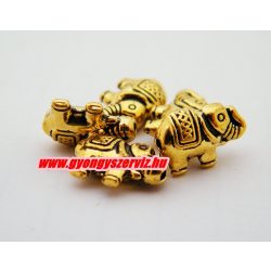   50db. Köztes fémgyöngy. 9x12mm. Elefánt. Antik arany szín. 