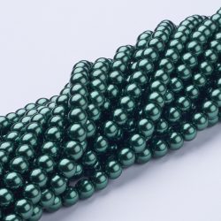 100db. Üveg tekla gyöngy. 6mm. Világos smaragd.