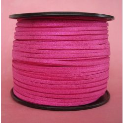 Velúr zsinór. 2.7x1.4mm. Csillogó pink.  90m/db.