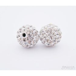  Shamballa gyöngy. Kristály gyöngy. 12mm. Fehér. AAA. Leárazva!