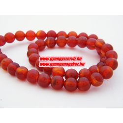   Leárazva! " Karneol " achát ásványgyöngy.  8mm.  1 szál.