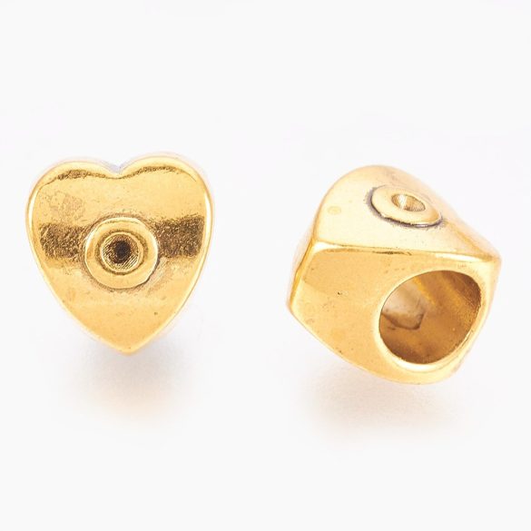 50db. Pandora stílusú fémgyöngy. 10x9.5x8mm. Antik arany szín.