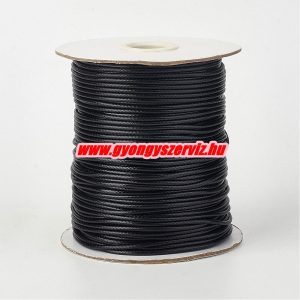 Viaszolt poliészter zsinór. 2mm. Fekete. 80m/db.