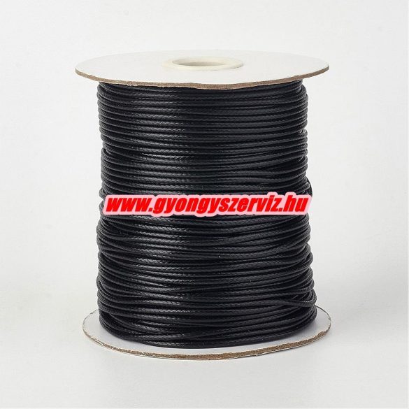 Viaszolt poliészter zsinór. 2mm. Fekete. 80m/db.