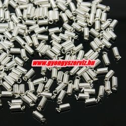  100db. Rugós végzáró elem. 8.5x3mm. Ezüst szín. 