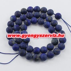 Matt lapis lazuli ásványgyöngy. 10mm. 1 szál, kb. 40cm.