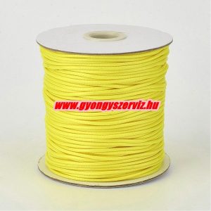 Leárazás! Viaszolt poliészter zsinór. 1mm. Sárga. 160m/db.