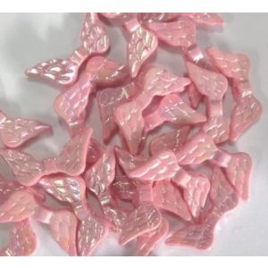 100db. Akril angyalszárny gyöngy. Rózsaszín.