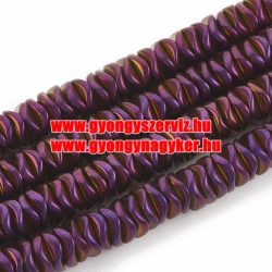 1 szál. Hematit hullámos tallér. Lila. 6x1.5mm.