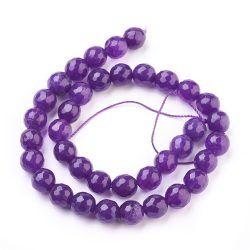 1 szál. Csiszolt jade ásványgyöngy. 8mm. Ametiszt szín.
