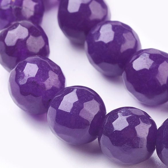 1 szál. Csiszolt jade ásványgyöngy. 8mm. Ametiszt szín.