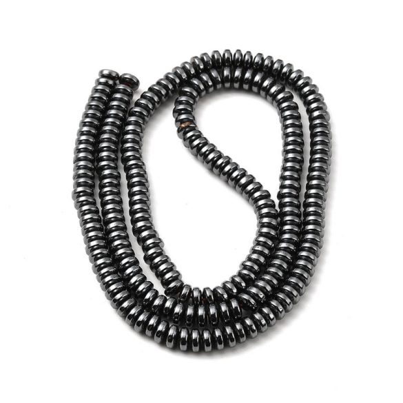 1 szál. Hematit ásványgyöngy diszkosz. 6mm. 