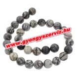 Fekete selyemkő. 8mm. 1 szál. (kb. 40cm)