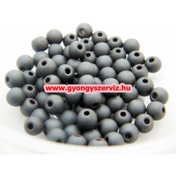  Ásványgyöngy, féldrágakő gyöngy. Mattított hematit. 6mm.
