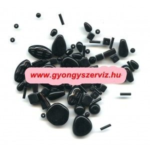 Cseh gyöngy. Vegyes. Fekete. Mix.  50g.