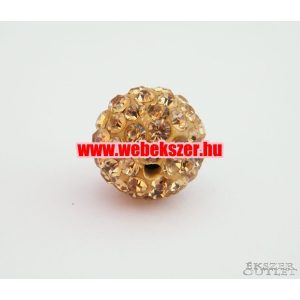 Shamballa gyöngy. Kristály gyöngy. 12mm. Arany.  10db.